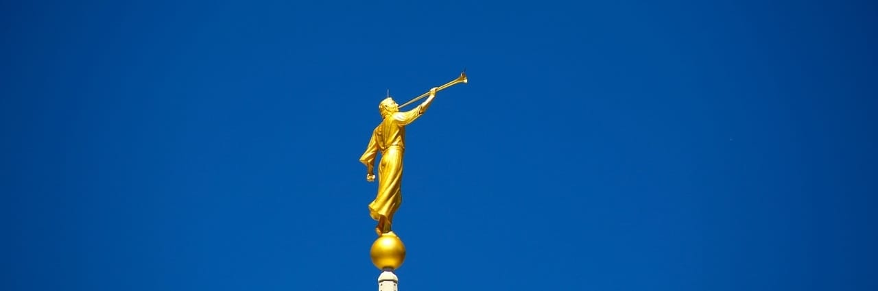 Golden Captain Moroni Blowing His Trumpet