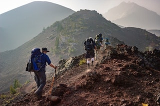 Hikers in the Preston Mountains